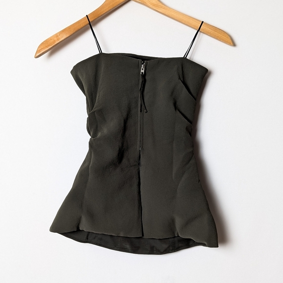 NWT WILFRED Lilou Tube Top Deep Olive Green Strapless XXS ARITZIA - Picture 8 of 10
